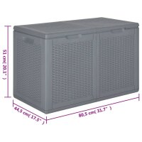 vidaXL Gartenbox Grau PP Rattan 180 L