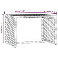 vidaXL Sonnenliege mit Tisch Grau Poly Rattan