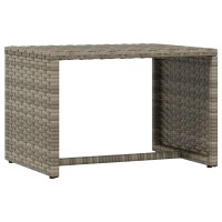 vidaXL Sonnenliege mit Tisch Grau Poly Rattan