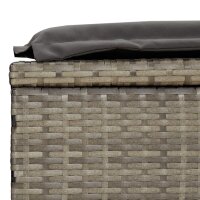 vidaXL Sonnenliege mit Tisch Grau Poly Rattan