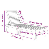 vidaXL Sonnenliege Schwarz 155x58x83 cm Polypropylen