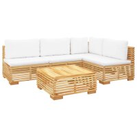 vidaXL 5-tlg. Garten-Lounge-Set mit Kissen Massivholz Teak