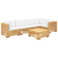 vidaXL 6-tlg. Garten-Lounge-Set mit Kissen Massivholz Teak