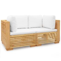 vidaXL Garten-Ecksofas mit Kissen 2 Stk. Massivholz Teak