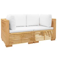 vidaXL Garten-Ecksofas mit Kissen 2 Stk. Massivholz Teak