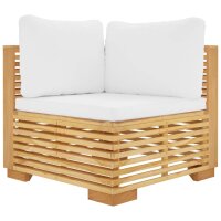 vidaXL Garten-Ecksofas mit Kissen 2 Stk. Massivholz Teak