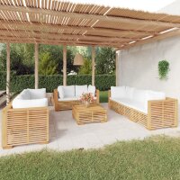 vidaXL 9-tlg. Garten-Lounge-Set mit Kissen Massivholz Teak