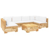 vidaXL 7-tlg. Garten-Lounge-Set mit Kissen Massivholz Teak