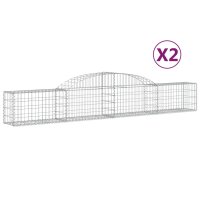 vidaXL Gabionen mit Hochbogen 2 Stk. 300x30x40/60 cm...