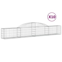 vidaXL Gabionen mit Hochbogen 10 Stk. 300x30x40/60 cm...