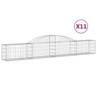 vidaXL Gabionen mit Hochbogen 11 Stk. 300x30x40/60 cm...