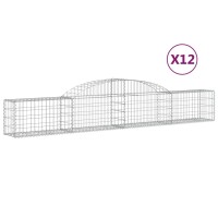 vidaXL Gabionen mit Hochbogen 12 Stk. 300x30x40/60 cm...