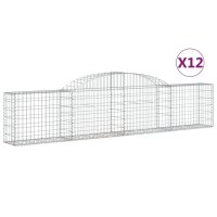 vidaXL Gabionen mit Hochbogen 12 Stk. 300x30x60/80 cm...