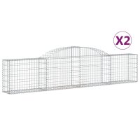 vidaXL Gabionen mit Hochbogen 2 Stk. 300x30x60/80 cm...