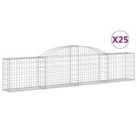 vidaXL Gabionen mit Hochbogen 25 Stk. 300x30x60/80 cm...