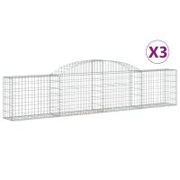 vidaXL Gabionen mit Hochbogen 3 Stk. 300x30x60/80 cm...