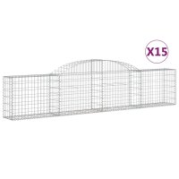 vidaXL Gabionen mit Hochbogen 15 Stk. 300x30x60/80 cm...