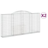 vidaXL Gabionen mit Hochbogen 2 Stk. 300x30x140/160cm...