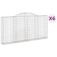 vidaXL Gabionen mit Hochbogen 6 Stk. 300x30x140/160cm...