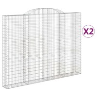 vidaXL Gabionen mit Hochbogen 2 Stk. 300x30x220/240cm...