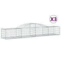 vidaXL Gabionen mit Hochbogen 3 Stk. 300x50x40/60 cm...