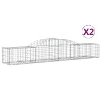 vidaXL Gabionen mit Hochbogen 2 Stk. 300x50x40/60 cm...