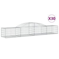 vidaXL Gabionen mit Hochbogen 30 Stk. 300x50x40/60 cm...