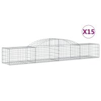 vidaXL Gabionen mit Hochbogen 15 Stk. 300x50x40/60 cm...