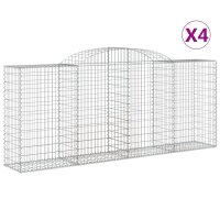 vidaXL Gabionen mit Hochbogen 4 Stk. 300x50x120/140cm...