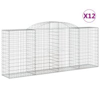 vidaXL Gabionen mit Hochbogen 12 Stk 300x50x120/140cm...