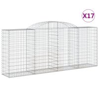 vidaXL Gabionen mit Hochbogen 17 Stk 300x50x120/140cm...