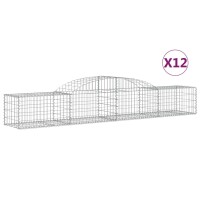 vidaXL Gabionen mit Hochbogen 12 Stk. 300x50x40/60 cm...