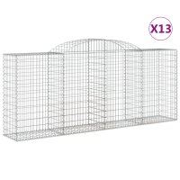 vidaXL Gabionen mit Hochbogen 13 Stk 300x50x120/140cm...