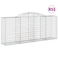 vidaXL Gabionen mit Hochbogen 11 Stk 300x50x120/140cm...