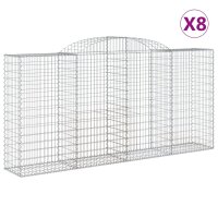 vidaXL Gabionen mit Hochbogen 8 Stk. 300x50x140/160cm...