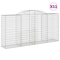 vidaXL Gabionen mit Hochbogen 11 Stk 300x50x140/160cm...