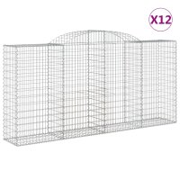 vidaXL Gabionen mit Hochbogen 12 Stk 300x50x140/160cm...