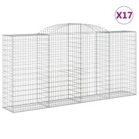 vidaXL Gabionen mit Hochbogen 17 Stk 300x50x140/160cm...