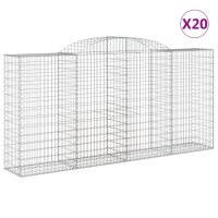 vidaXL Gabionen mit Hochbogen 20 Stk 300x50x140/160cm...