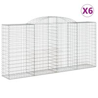 vidaXL Gabionen mit Hochbogen 6 Stk. 300x50x140/160cm...