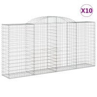 vidaXL Gabionen mit Hochbogen 10 Stk 300x50x140/160cm...