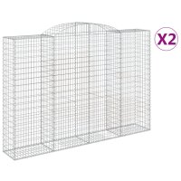 vidaXL Gabionen mit Hochbogen 2 Stk. 300x50x200/220cm...