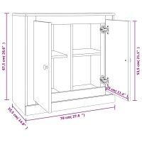 vidaXL Sideboard Hochglanz-Wei&szlig; 70x35,5x67,5 cm Holzwerkstoff