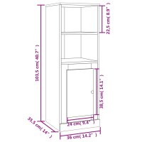 vidaXL Highboard Betongrau 36x35,5x103,5 cm Holzwerkstoff