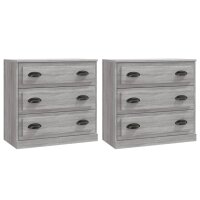 vidaXL Sideboards 2 Stk. Grau Sonoma Holzwerkstoff