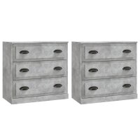 vidaXL Sideboards 2 Stk. Betongrau Holzwerkstoff