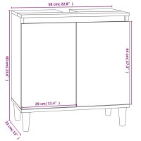 vidaXL Waschbeckenunterschrank Braun Eichen-Optik 58x33x60 cm