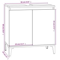 vidaXL Waschbeckenunterschrank R&auml;uchereiche 58x33x60 cm Holzwerkstoff