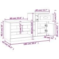 vidaXL Schuhschrank Grau Sonoma 100x42x60 cm Holzwerkstoff