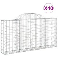 vidaXL Gabionen mit Hochbogen 40Stk. 200x30x100/120cm...